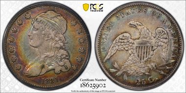 1831 25C Large Letters VF35