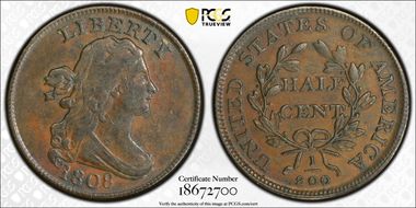 1808 1/2C C-3 AU50BN