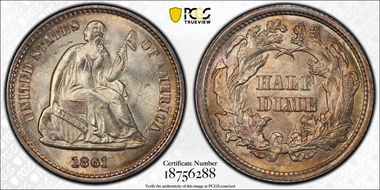 1861/0 H10C Overdate, FS-301 MS66+