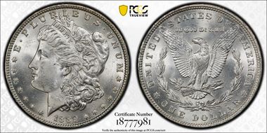 1889 $1 VAM 16, Doubled Ear MS64