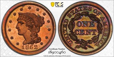 1852 1C Newcomb 24 PR65RB