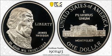 1993-S $1 Madison PR70DCAM
