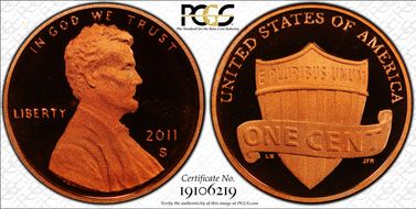 2011-S 1C Shield PR70DCAM