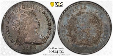 1798 $1 BB-81, 15 Stars AU55