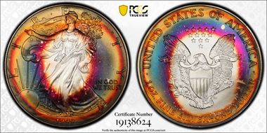 1999 $1 Silver Eagle MS68