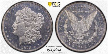 1878 7/8TF $1 Strong MS62DMPL