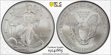 2007-W $1 Burnished Silver Eagle SP70