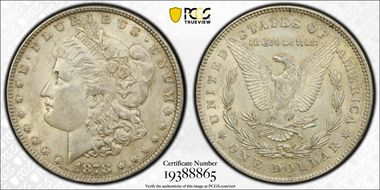 1878 7TF $1 Reverse of 1878 AU53