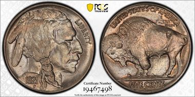 1921-S 5C 2 Feathers, FS-401 MS65