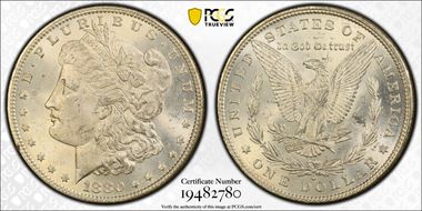 1880/79-O $1 VAM 4, Crossbar MS62