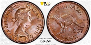 1957 Y. (p) 1D MS64BN