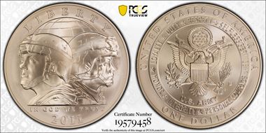 2011-S $1 United States Army First Strike MS70