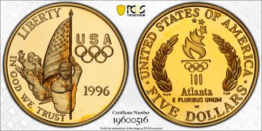 1996-W $5 Flag PR70DCAM