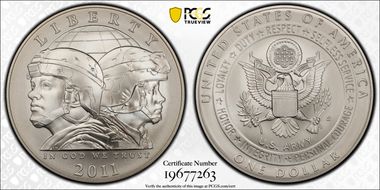 2011-S $1 United States Army First Strike MS70