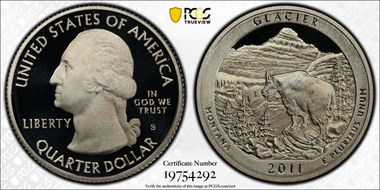 2011-S 25C Glacier NP - Silver First Strike PR70DCAM