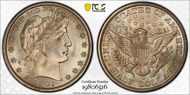 1901-O 50C MS65+