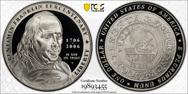 2006-P $1 Franklin-Founding Father PR70DCAM