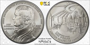 2005-P $1 Marshall MS70