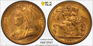 1893-M Sov S-3875 Old Head MS62