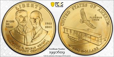 2003-W $10 First Flight MS70