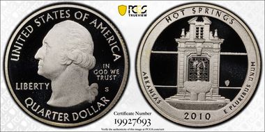 2010-S 25C Hot Springs NP - Silver PR70DCAM
