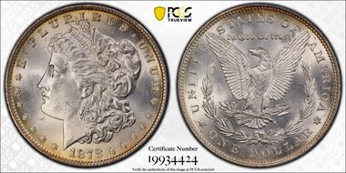 1878 7TF $1 R79 VAM 228B, Slashed O MS63