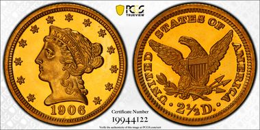 1906 $2.50 PR65+ CAM