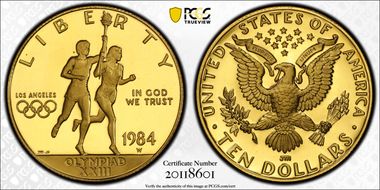 1984-W $10 Olympic PR69DCAM