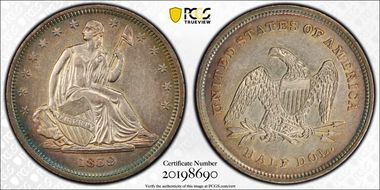 1839 50C WB-2 No Drapery AU50