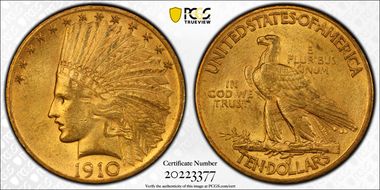 1910 $10 AU58