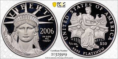 2006-W $50 Statue of Liberty PR70DCAM