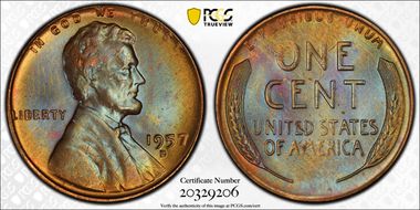 1957-D 1C MS65BN
