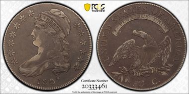 1807 50C O-114, Large Stars VF30