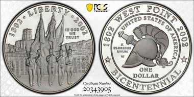 2002-W $1 West Point PR70DCAM