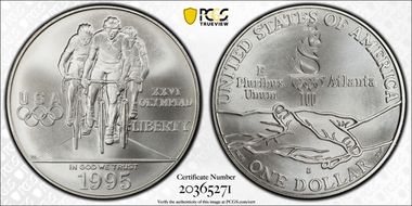 1995-D $1 Cycling MS70