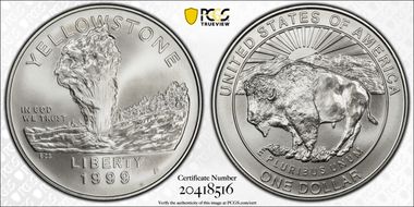 1999-P $1 Yellowstone MS70