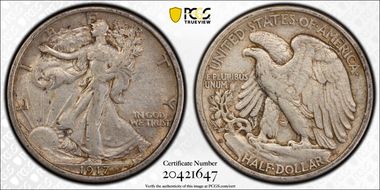 1917-D 50C Reverse AU50