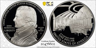 2005-P $1 Marshall PR70DCAM