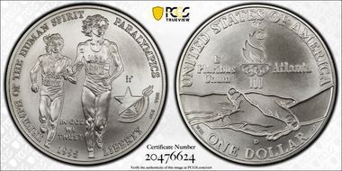 1995-D $1 Paralympic MS70