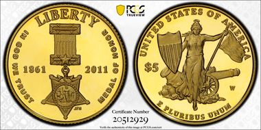 2011-W $5 Medal of Honor PR69DCAM