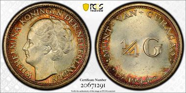 1944-D 1/4 Gul KM-44  Ag MS65