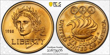 1988-W $5 Olympic MS70