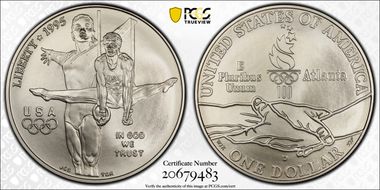 1995-D $1 Gymnastics MS70