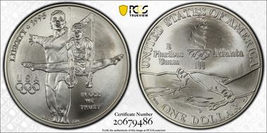 1995-D $1 Gymnastics MS70