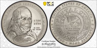 2006-P $1 Franklin-Founding Father MS70