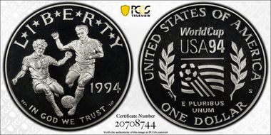 1994-S $1 World Cup PR70DCAM