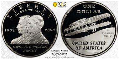 2003-P $1 First Flight PR70DCAM