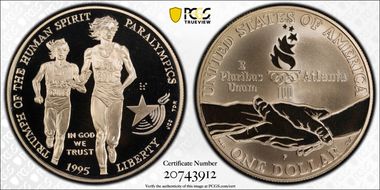 1995-P $1 Paralympic PR70DCAM