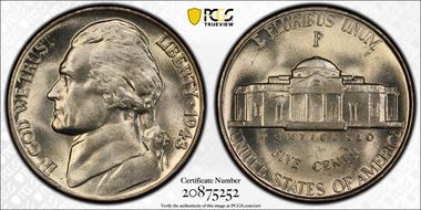 1943-P 5C DDO FS-106 MS65