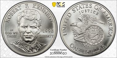 1998-S $1 RFK MS70